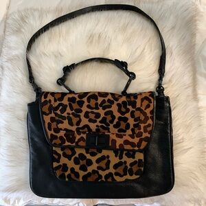 Rebecca Minkoff Leopard Print and Black Satchel